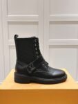 Louis Vuitton Motorcycle Boots Black Lace-up