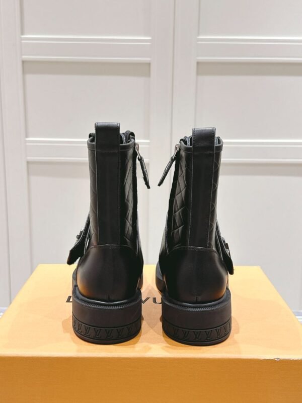 Louis Vuitton Motorcycle Boots Black Lace-up