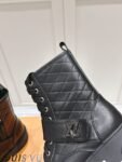 Louis Vuitton Motorcycle Boots Black Lace-up