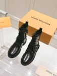 Louis Vuitton Motorcycle Boots Lace-up Light Black