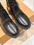 Louis Vuitton Motorcycle Boots Lace-up Light Black