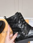 Louis Vuitton Motorcycle Boots Lace-up Light Black