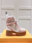 Louis Vuitton High Heel Martin Boots Pink