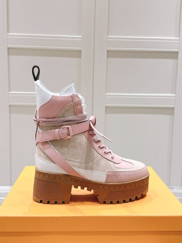 Louis Vuitton High Heel Martin Boots Pink