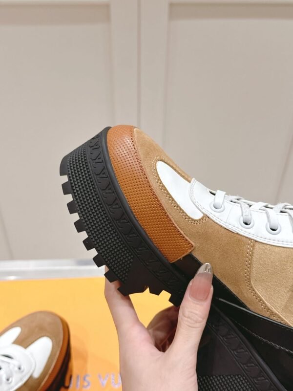 Louis Vuitton High Heel Martin Boots White Khaki Brown