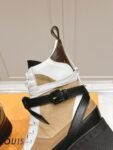 Louis Vuitton High Heel Martin Boots White Khaki Brown