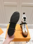 Louis Vuitton High Heel Martin Boots White Khaki Brown