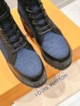 Louis Vuitton High Heel Martin Boots Blue and Black
