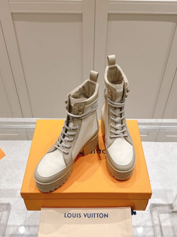 Louis Vuitton High Heel Martin Boots Cream