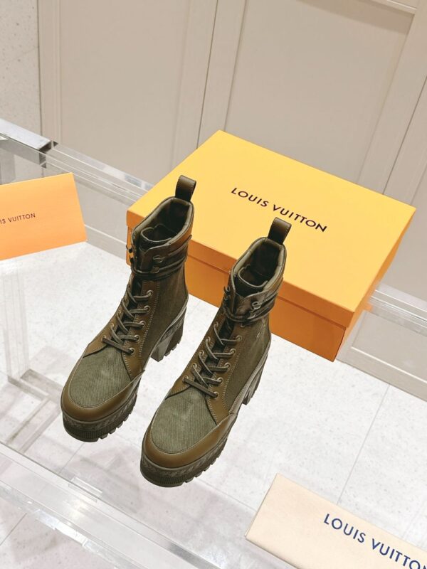Louis Vuitton High Heel Martin Boots Green