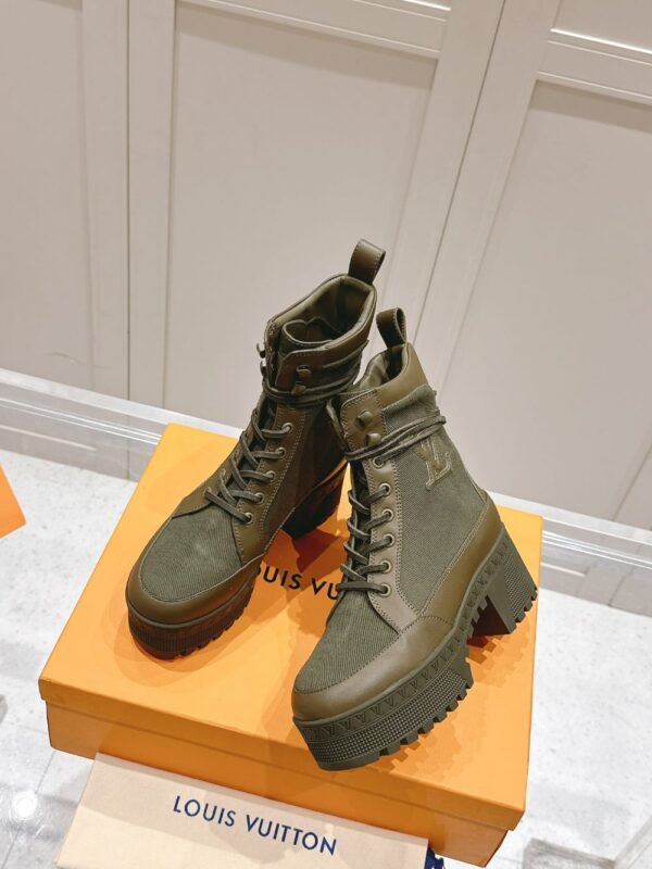 Louis Vuitton High Heel Martin Boots Green