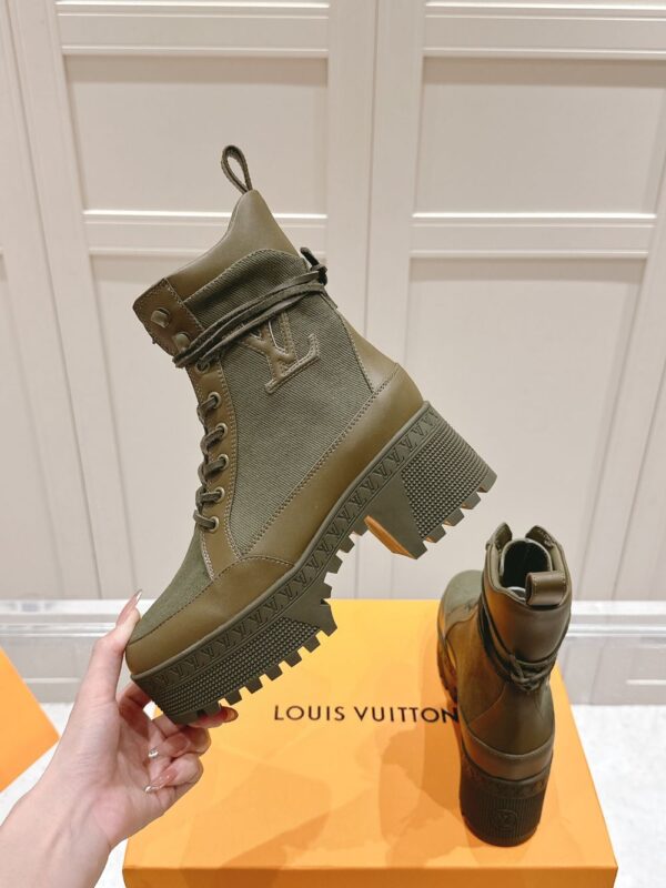 Louis Vuitton High Heel Martin Boots Green