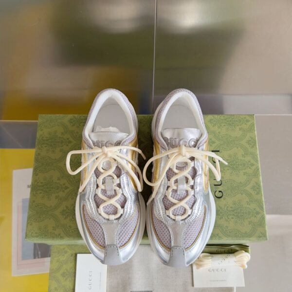 Gucci GG Run Gold Grey White