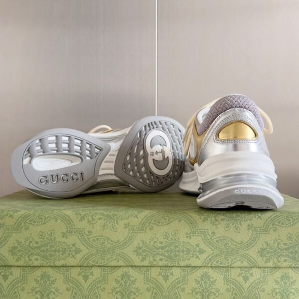 Gucci GG Run Gold Grey White