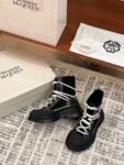 Alexander Mcqueen Tread Slick Martin Boots Black and White
