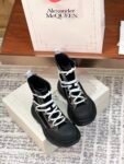 Alexander Mcqueen Tread Slick Martin Boots Black and White