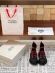 Alexander Mcqueen Tread Slick Martin Boots Black and Red