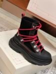 Alexander Mcqueen Tread Slick Martin Boots Black and Red