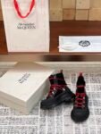 Alexander Mcqueen Tread Slick Martin Boots Black and Red