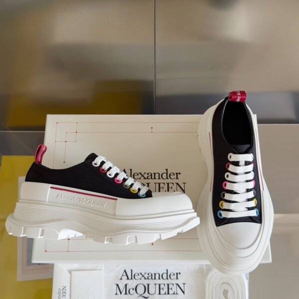 Alexander Mcqueen  Tread Slick  White and Red Black