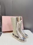 Miu Miu Taekwondo Shoes Sneaker Gold Long