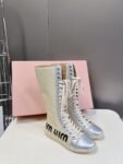 Miu Miu Taekwondo Shoes Sneaker Silver Long