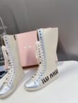 Miu Miu Taekwondo Shoes Sneaker Silver Long