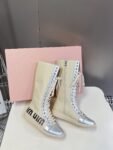 Miu Miu Taekwondo Shoes Sneaker Silver Long