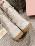 Miu Miu  Snow  Boots Long Down Wrinkles Cream