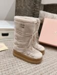 Miu Miu  Snow  Long Boots Down  Cream