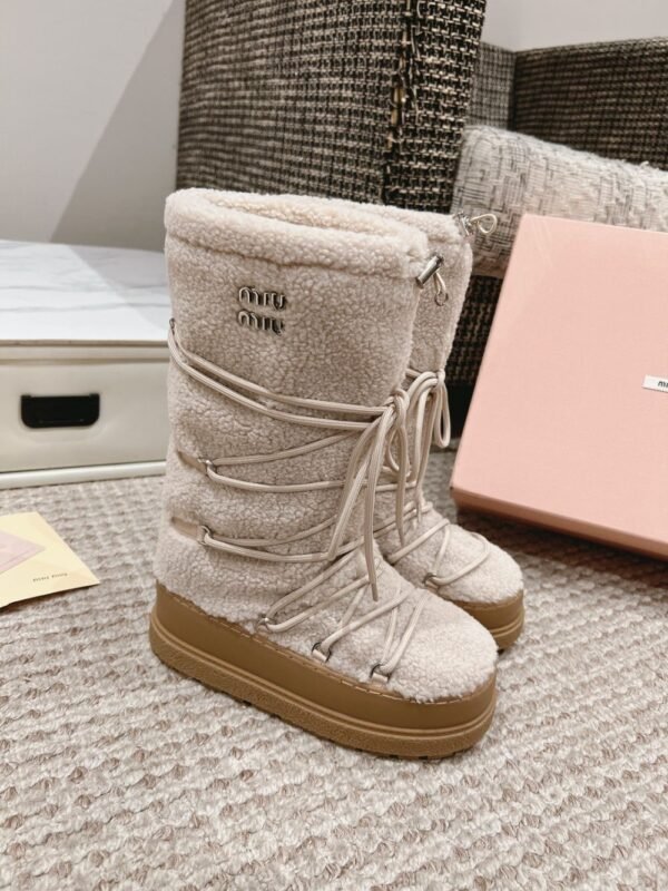 Miu Miu  Snow  Long Boots Down  Cream
