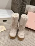 Miu Miu  Snow  Long Boots Down  Cream