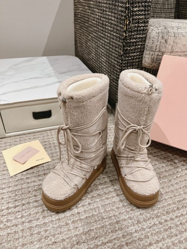 Miu Miu  Snow  Long Boots Down  Cream