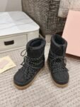 Miu Miu  Snow  Boots Down Wrinkles Black