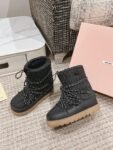 Miu Miu  Snow  Boots Down Wrinkles Black