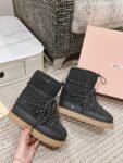 Miu Miu  Snow  Boots Down Wrinkles Black