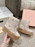Miu Miu  Snow  Boots Down  Cream