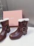 Miu Miu Boots Winter Leather Brown
