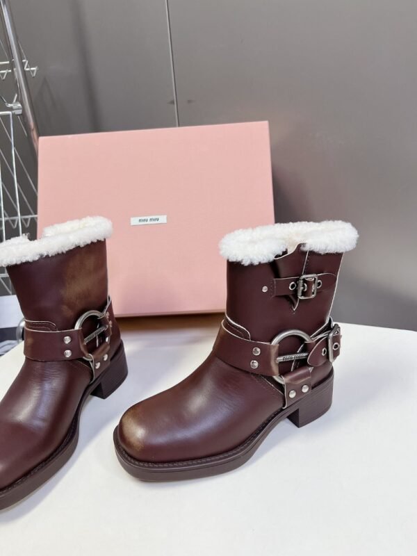 Miu Miu Boots Winter Leather Brown