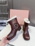 Miu Miu Boots Winter Leather Brown