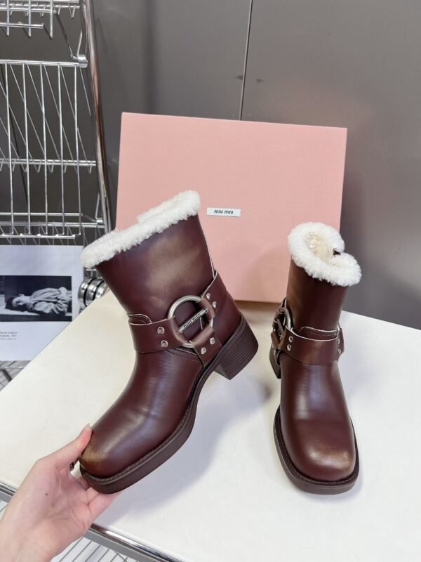 Miu Miu Boots Winter Leather Brown