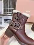 Miu Miu Boots Winter Leather Brown