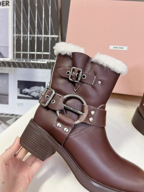 Miu Miu Boots Winter Leather Brown