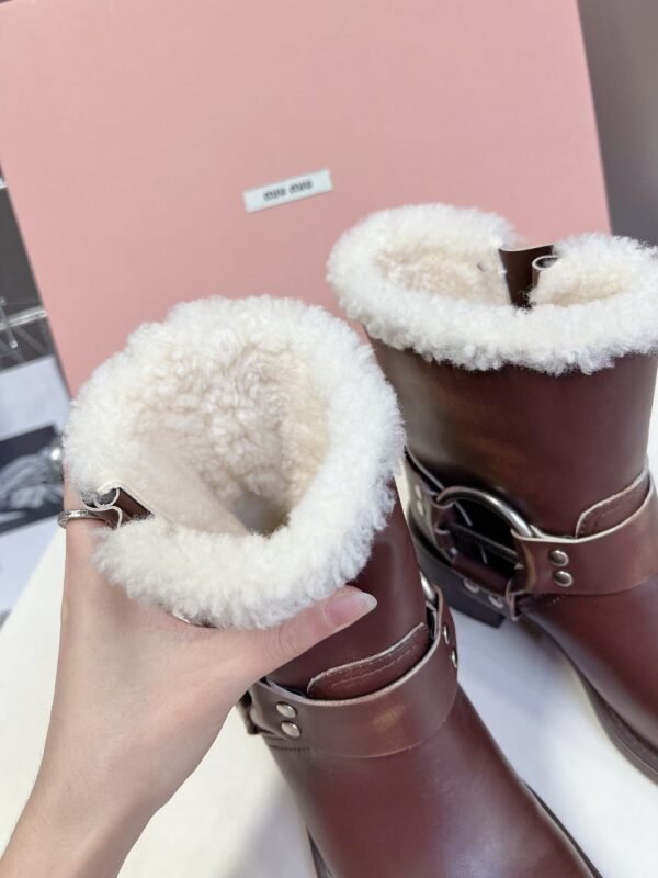 Miu Miu Boots Winter Leather Brown