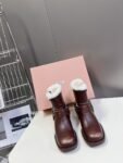 Miu Miu Boots Winter Leather Brown
