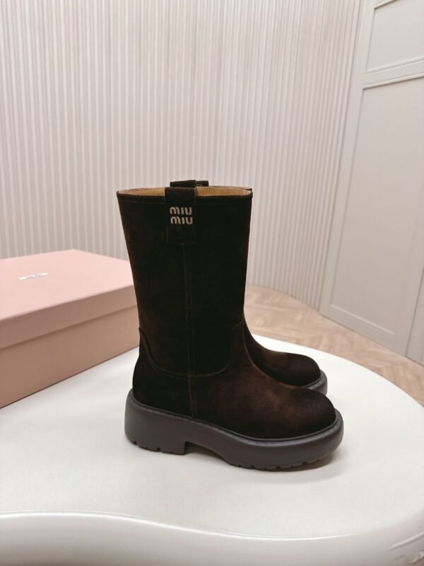 Miu Miu Vintage Motorcycle Boots Brown