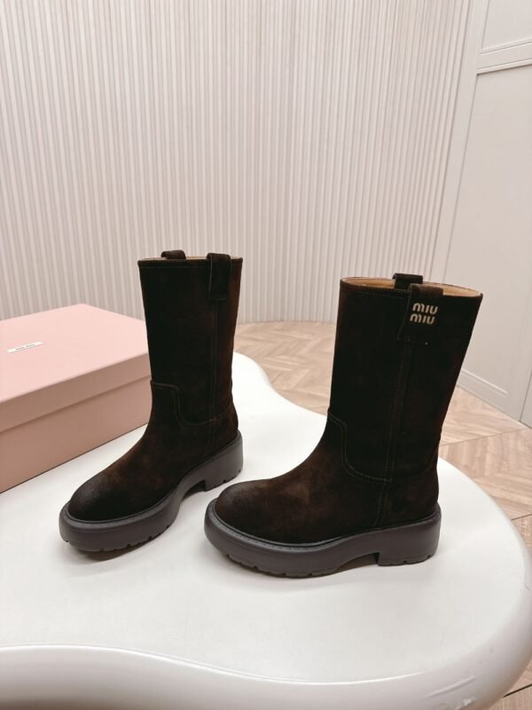 Miu Miu Vintage Motorcycle Boots Brown
