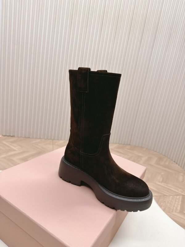 Miu Miu Vintage Motorcycle Boots Brown