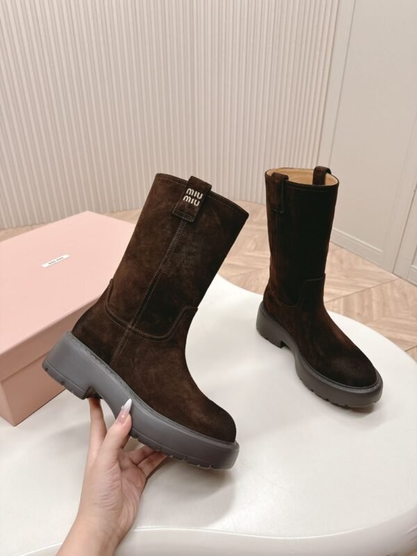 Miu Miu Vintage Motorcycle Boots Brown