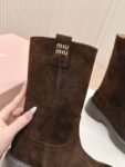Miu Miu Vintage Motorcycle Boots Brown